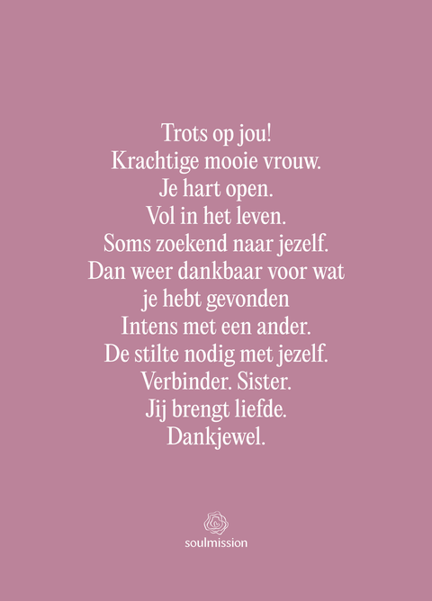 4 stuks inspiratie kaarten geschreven door Claudette Jacobs van Soulmission met de tekst "trots op jou!".