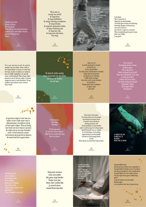 16 stuks inspiratie kaarten geschreven door Claudette Jacobs van Soulmission.